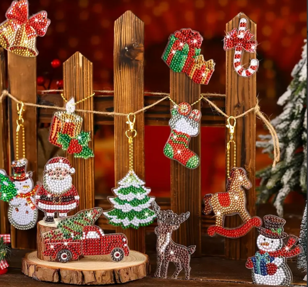 Diamond Painting  12 Stück- Weihnachtsschmuck